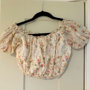 Polo Ralph Lauren floral balloon cropped top